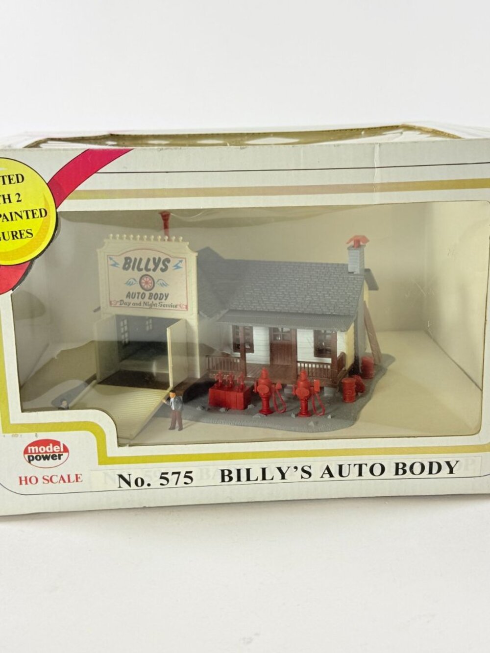 Billys Auto Body HO Scale Model Building No. 575 By Model Power Lighted